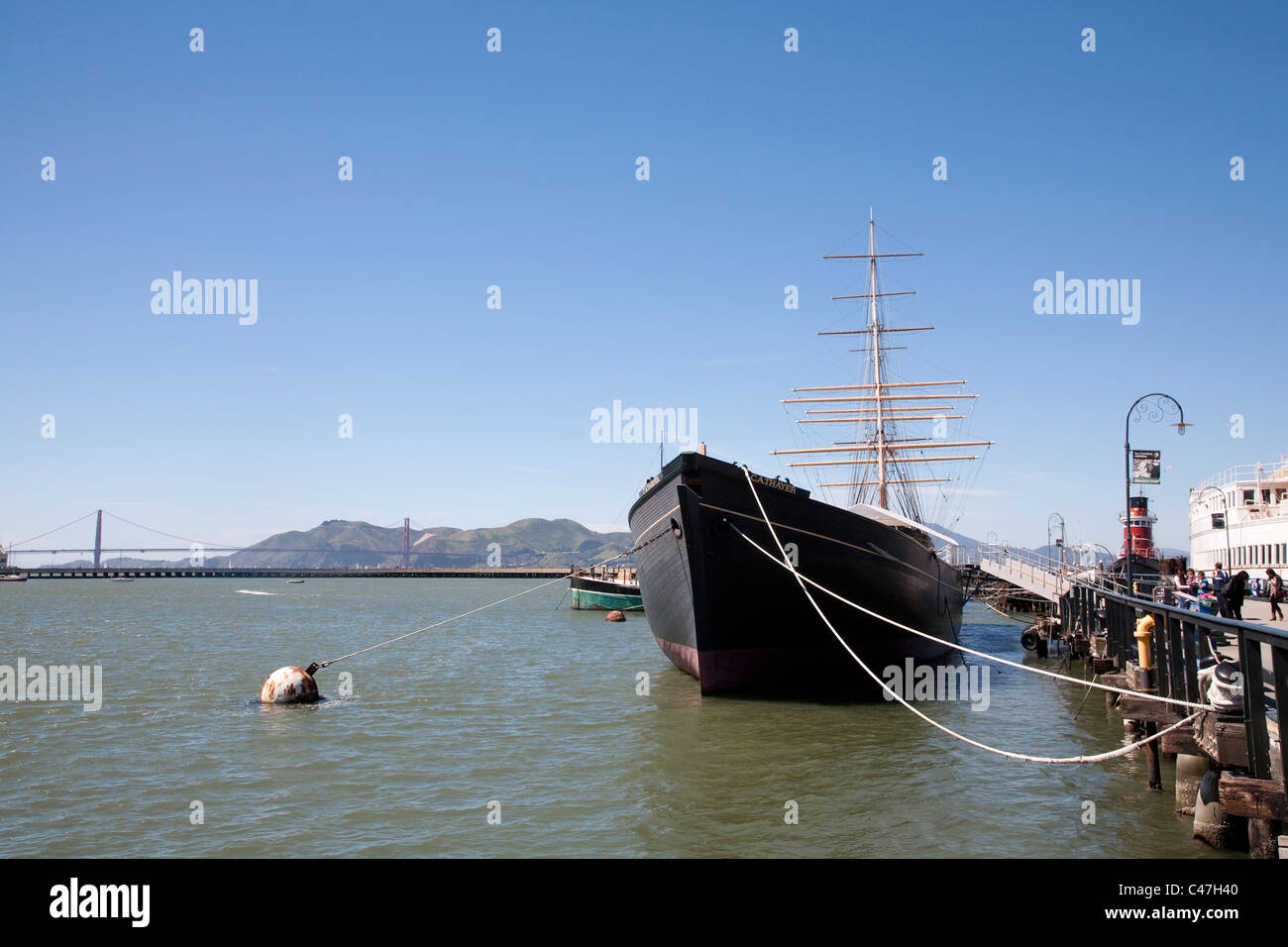 Hyde Street Pier, San Francisco Maritime National Historical Park, Fisherman's Wharf di San Francisco Foto Stock
