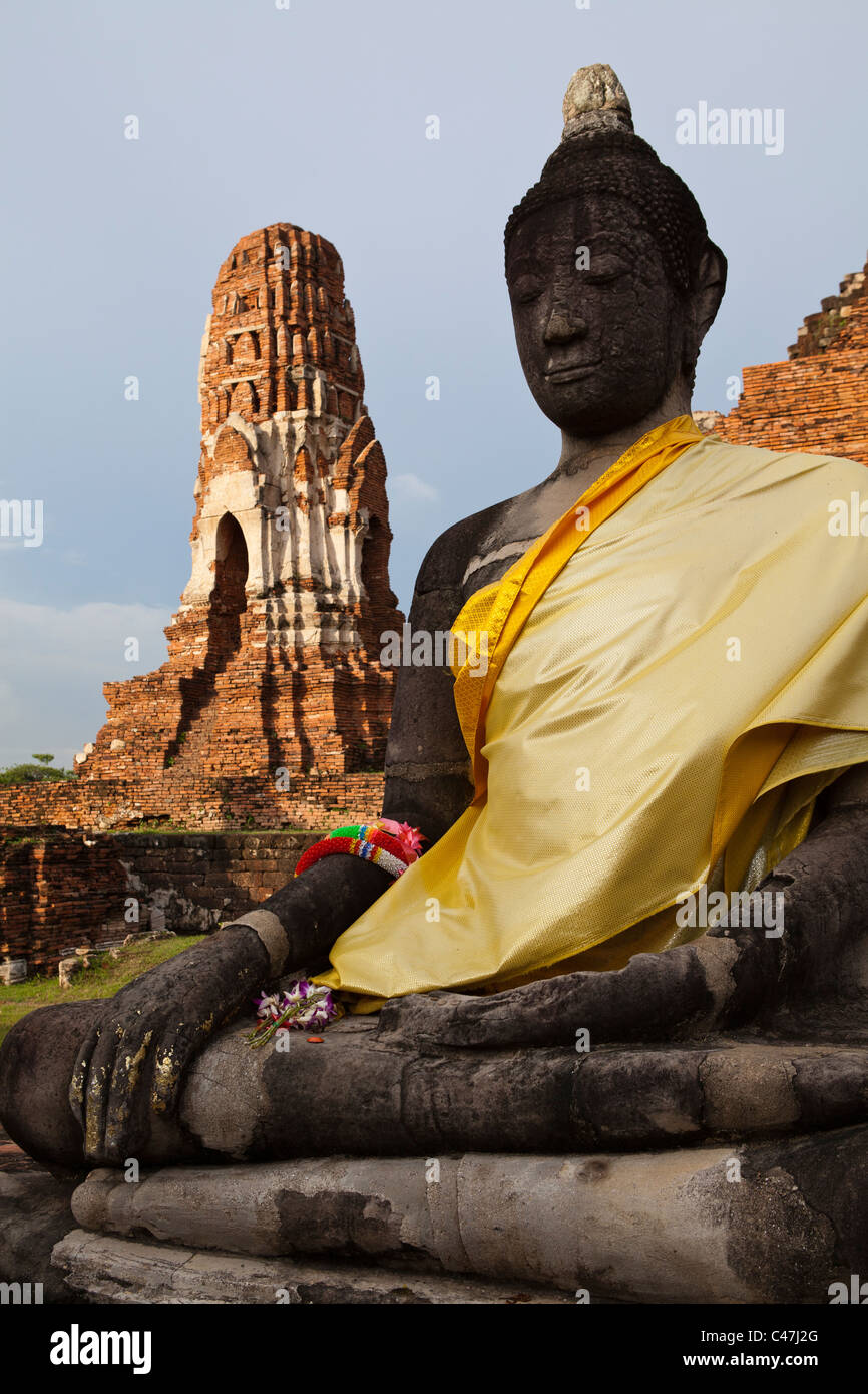 Wat Mahathat era un monastero reale e la sede del Patriarca Supremo della Città abitazione setta fino alla fine di Ayutthaya Foto Stock