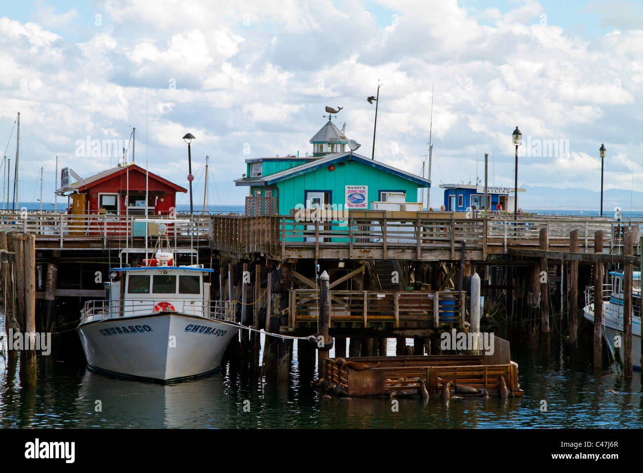 Baia di Monterey Fisherman Wharf, CALIFORNIA, STATI UNITI D'AMERICA Foto Stock