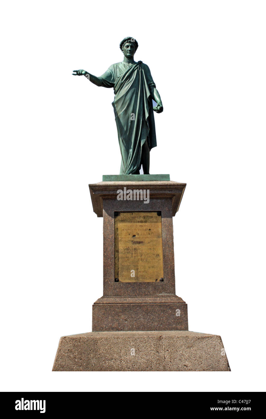Statua del Duca Richilieu isolato su bianco, Odessa Foto Stock