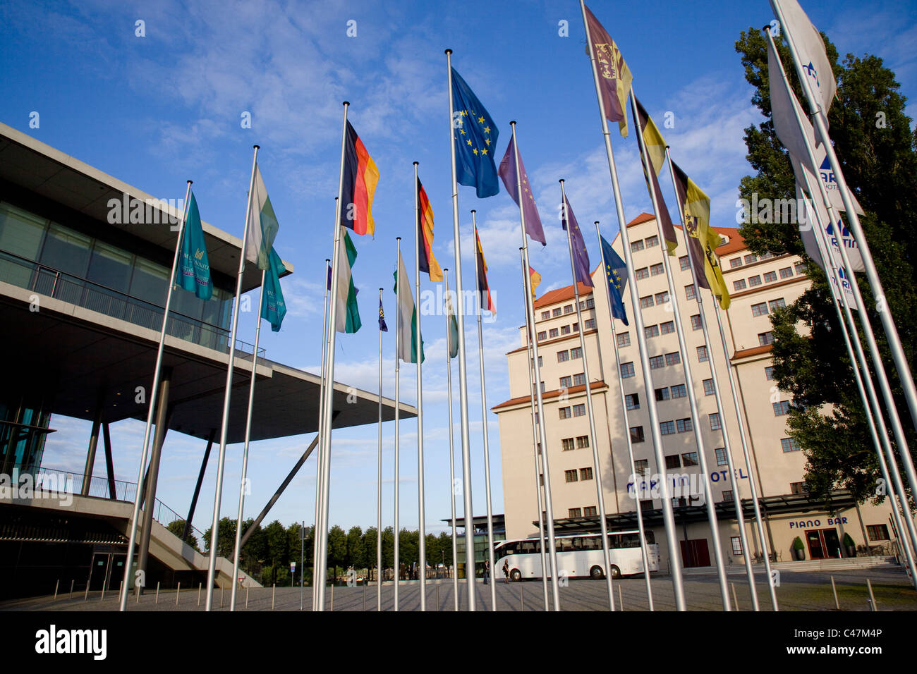 Fotografia della bandiera europea in Dresden Germania Foto Stock