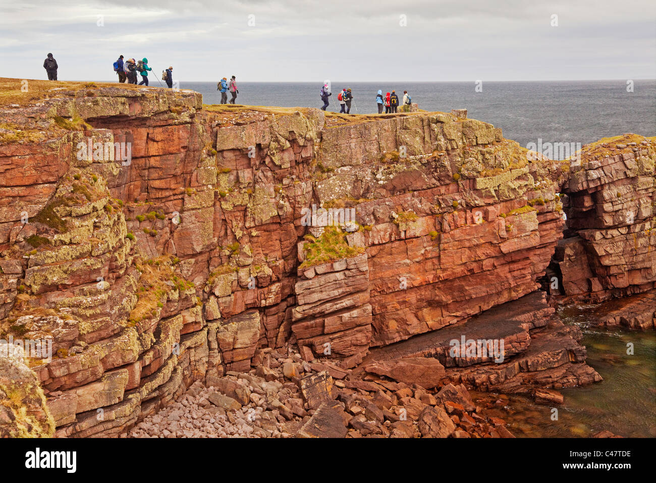 Un Rampicate Club su una passeggiata costiera tra Culkein e Stoer punto Foto Stock