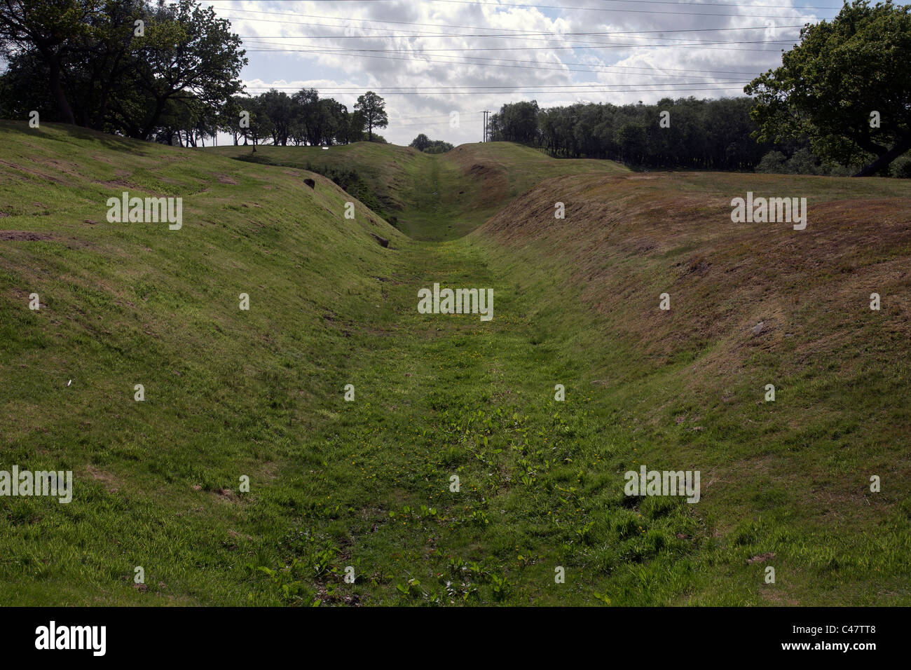 Antonine Wall fossato vicino a Falkirk in Scozia Foto Stock