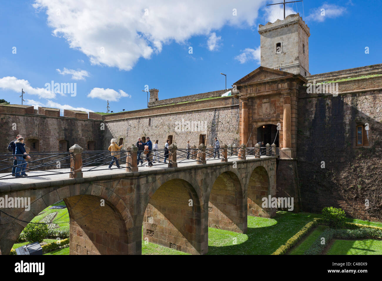 Il Castell de Montjuic, Barcellona, Catalunya, Spagna Foto Stock