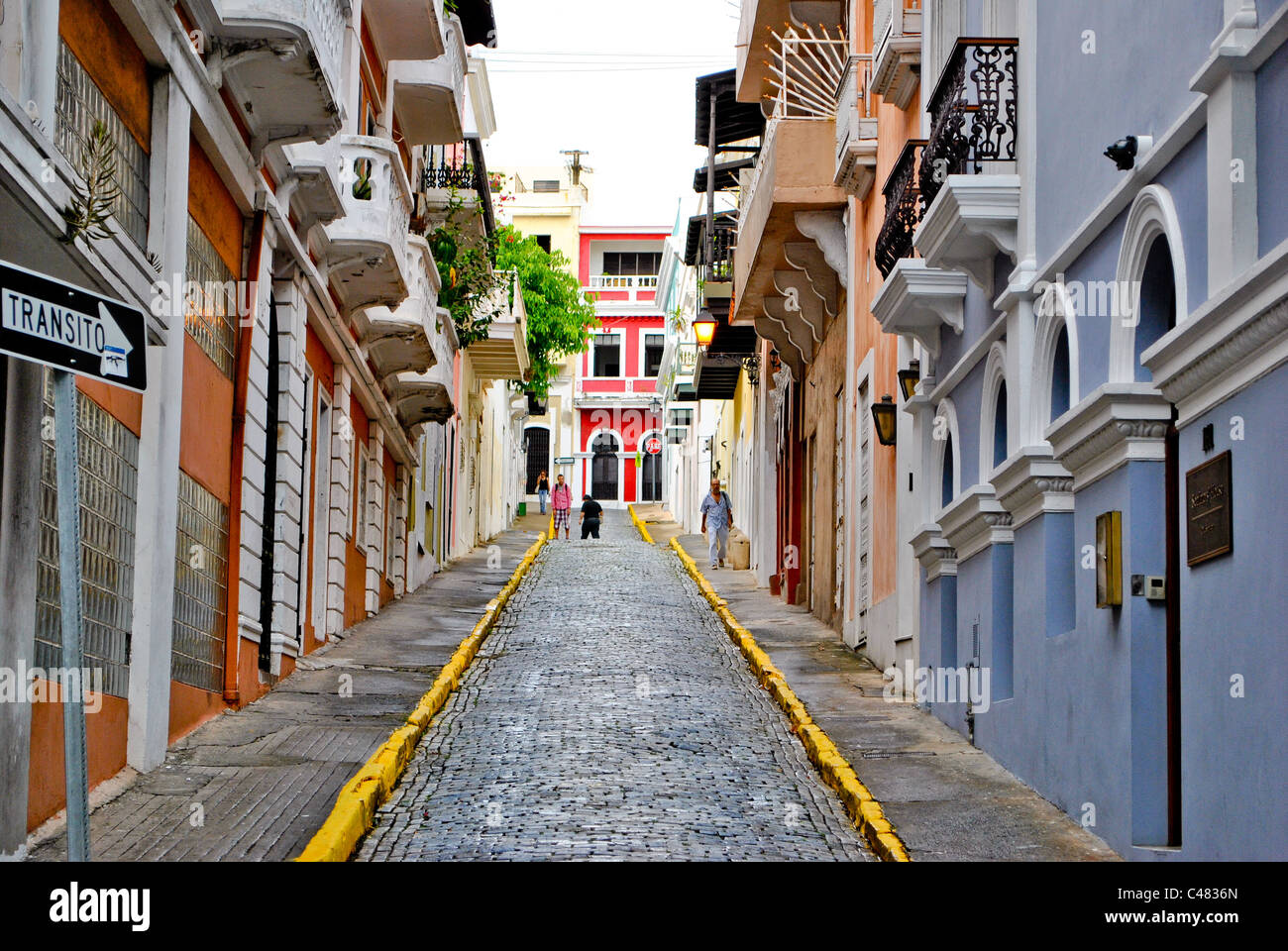 Strade della vecchia San Juan. Foto Stock