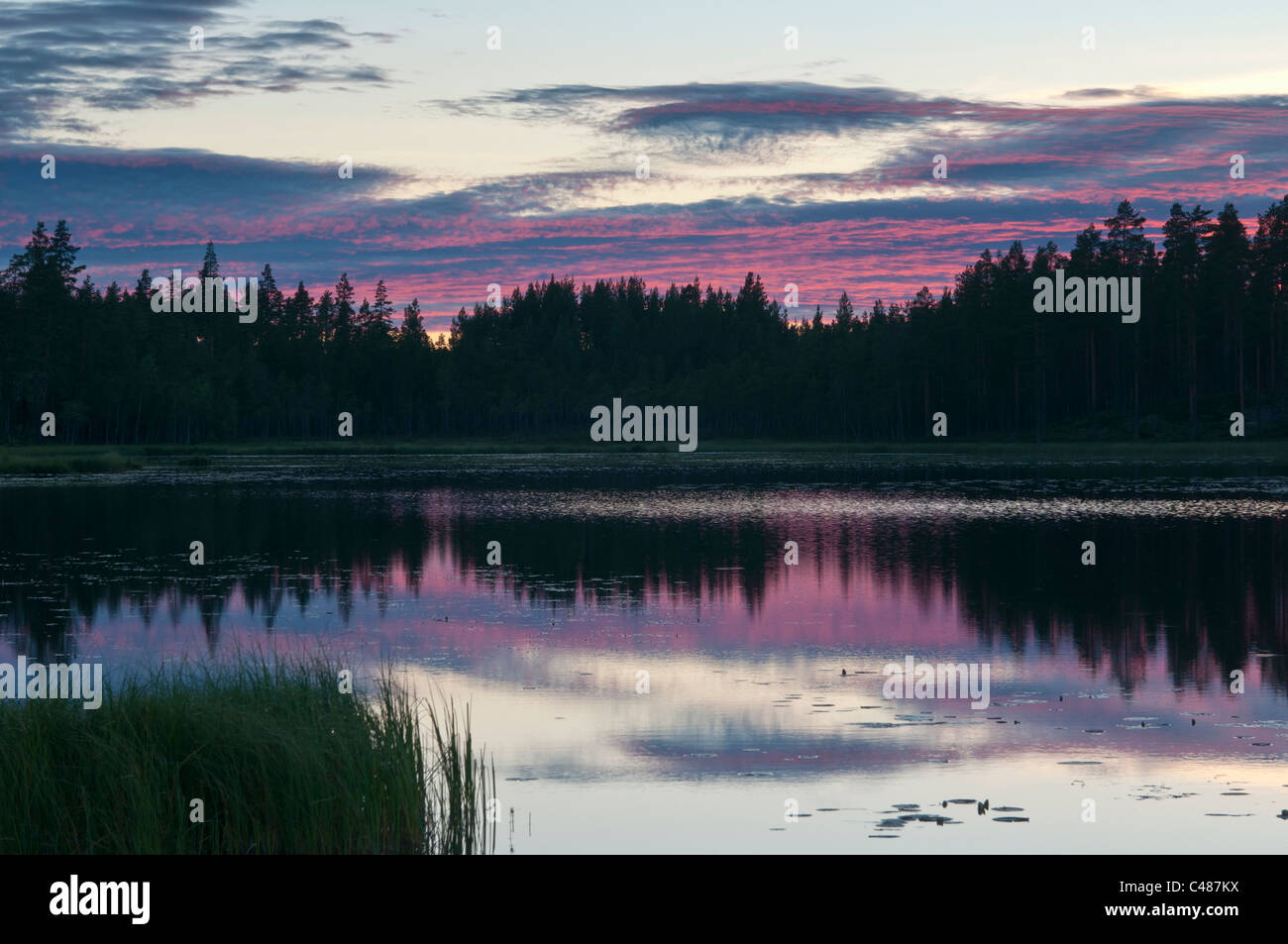 Bel Tramonto in Norvegia Foto Stock