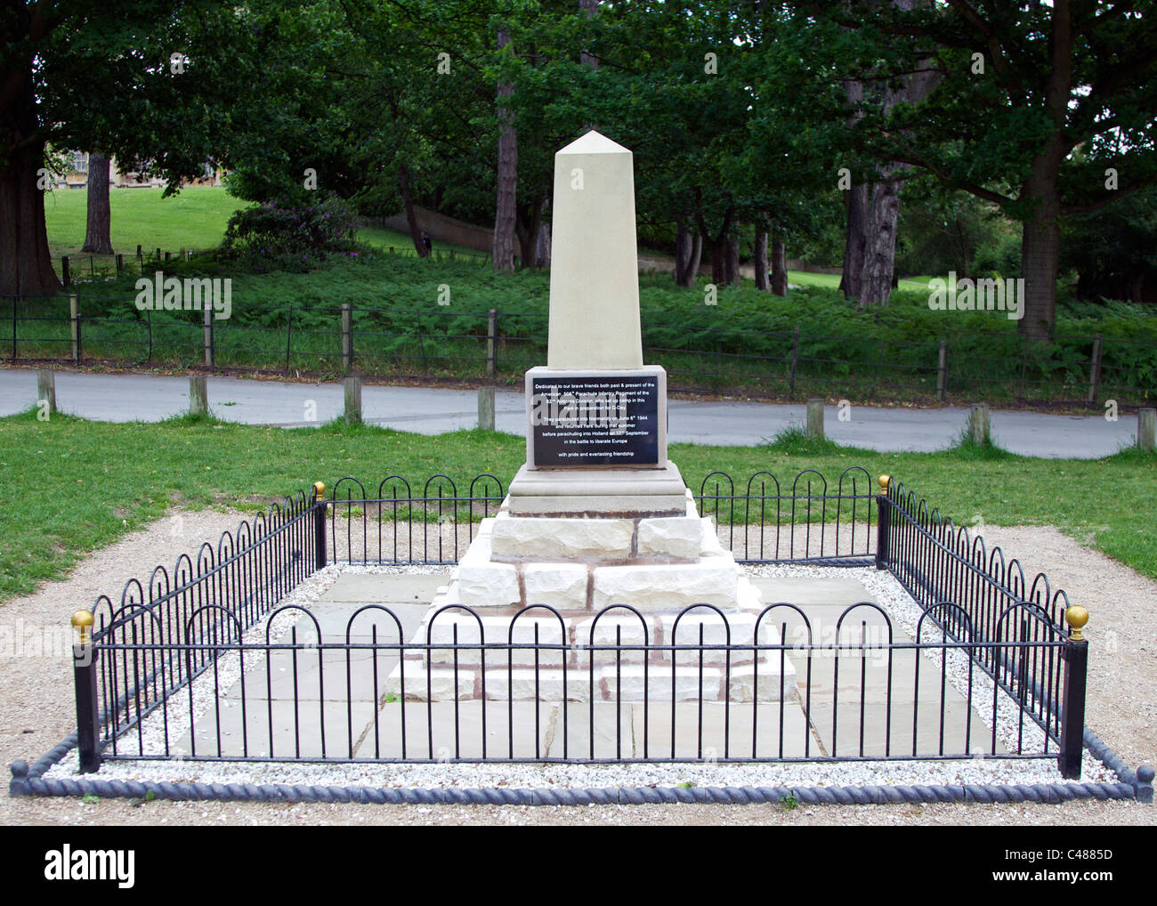 Memoriale per noi le forze coinvolte in sbarco in Normandia Foto Stock