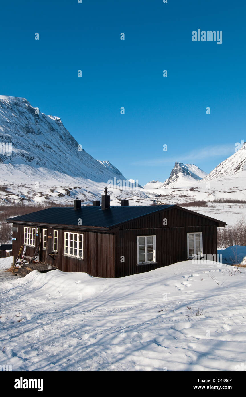 Valle di Unna Reaiddavaggi ins Tal Vistasvaggi Vistasdalen, Kebnekaisegebiet, Norrbotten, Lapponia Svezia Foto Stock