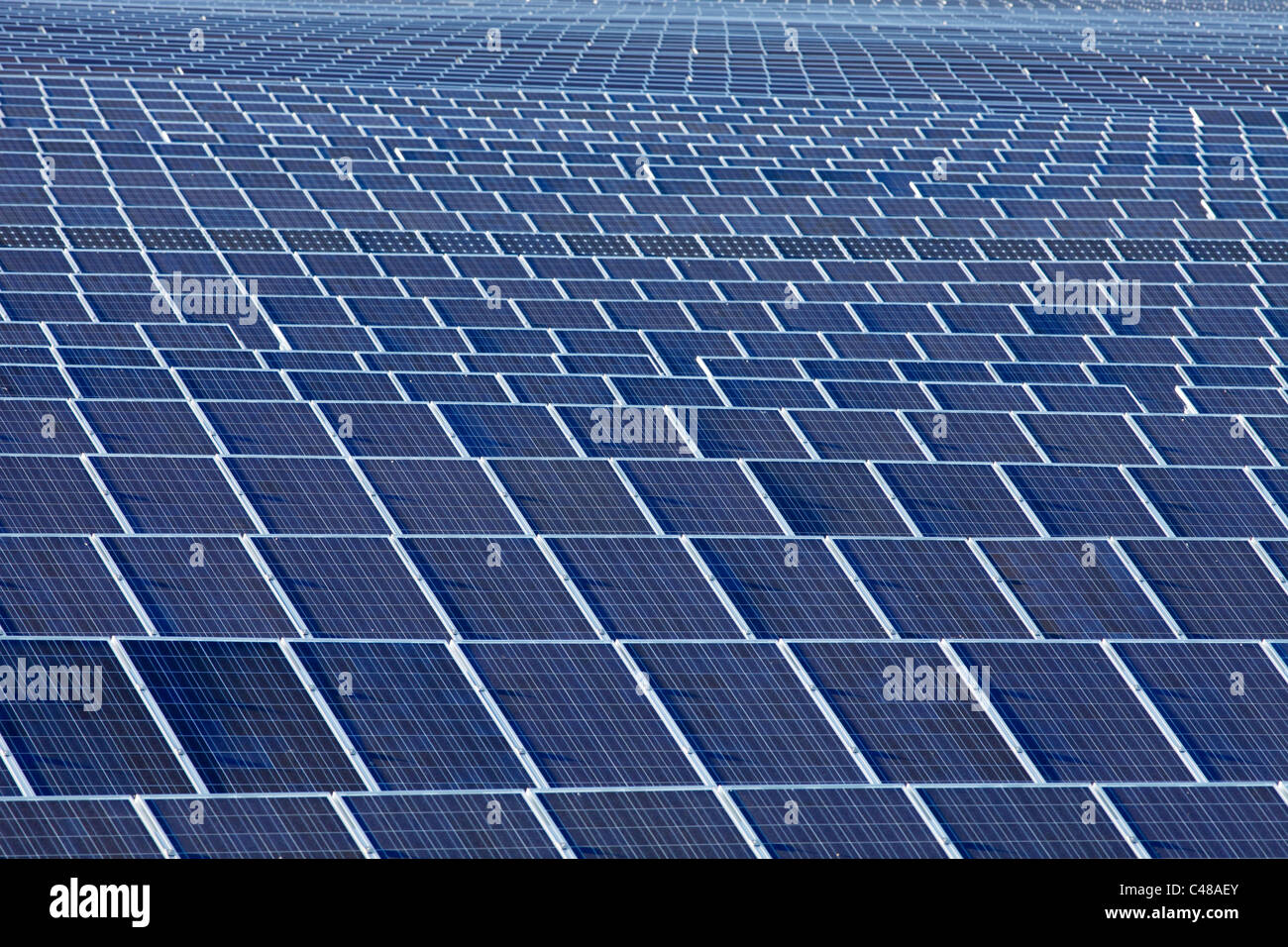 Potenza fotovoltaica solare impianto inThalheim; stazione helioelectric; energia solare; Solarkraftwerk bei Thalheim Foto Stock