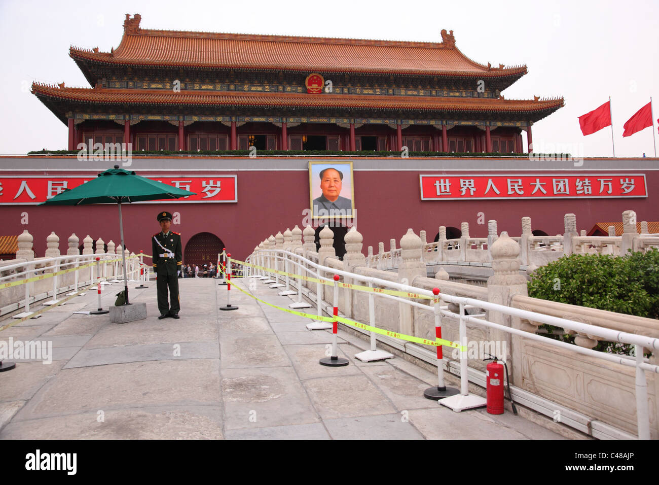 La Città Proibita e Piazza Tiananmen a Pechino, Cina Foto Stock