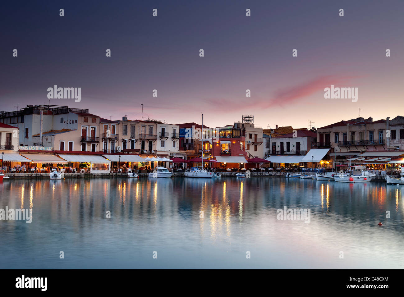 Il vecchio porto veneziano di Rethymnon (Creta, Grecia) Foto Stock