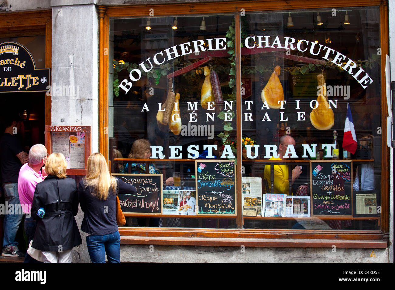 Ristorante nella città vecchia, Montreal, Canada Foto Stock