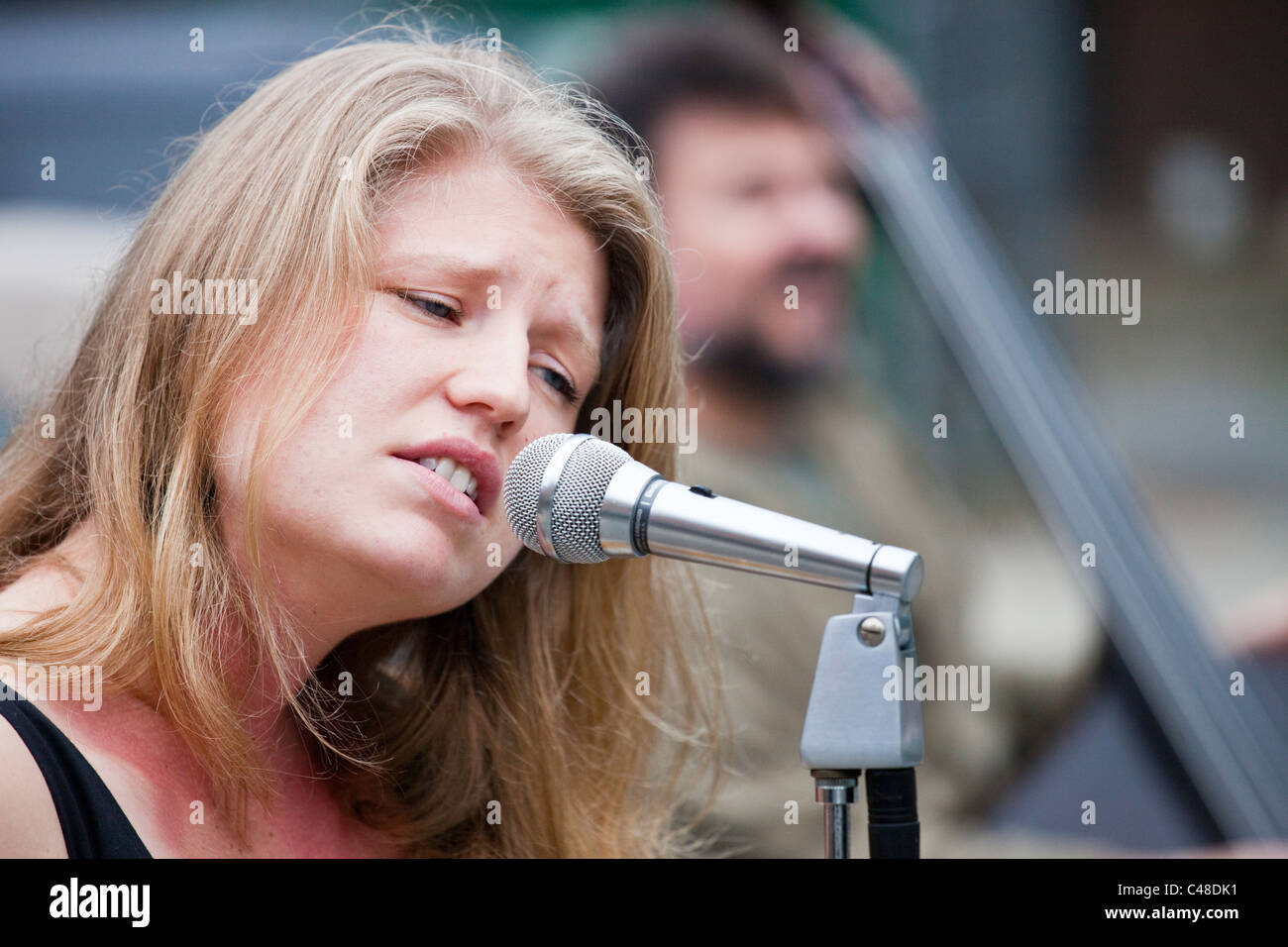 La cantante Kristin Callahan canto jazz in Washington DC Foto Stock