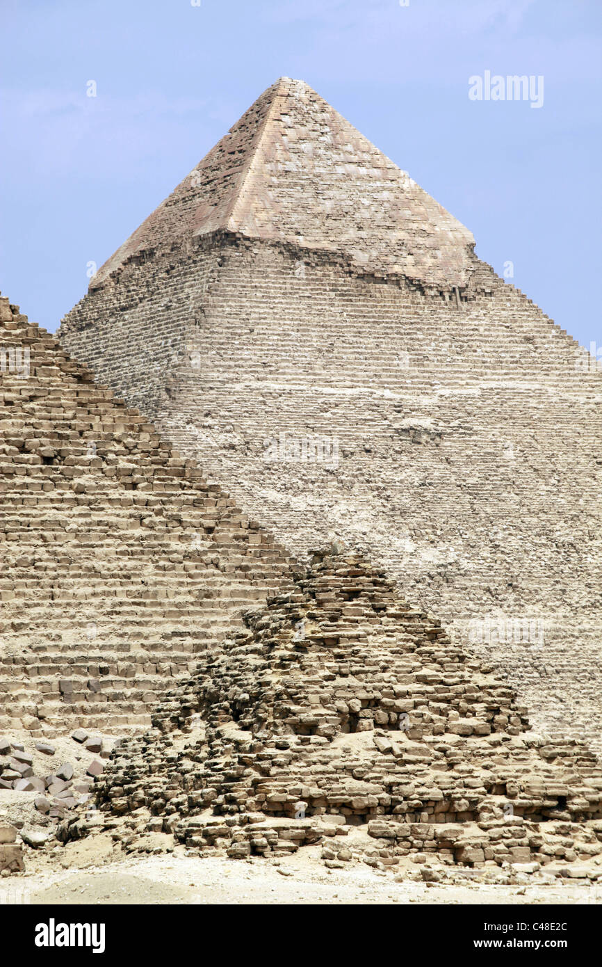 La piramide di Khafre (Chephren), presso le Piramidi di Giza, il Cairo, Egitto Foto Stock
