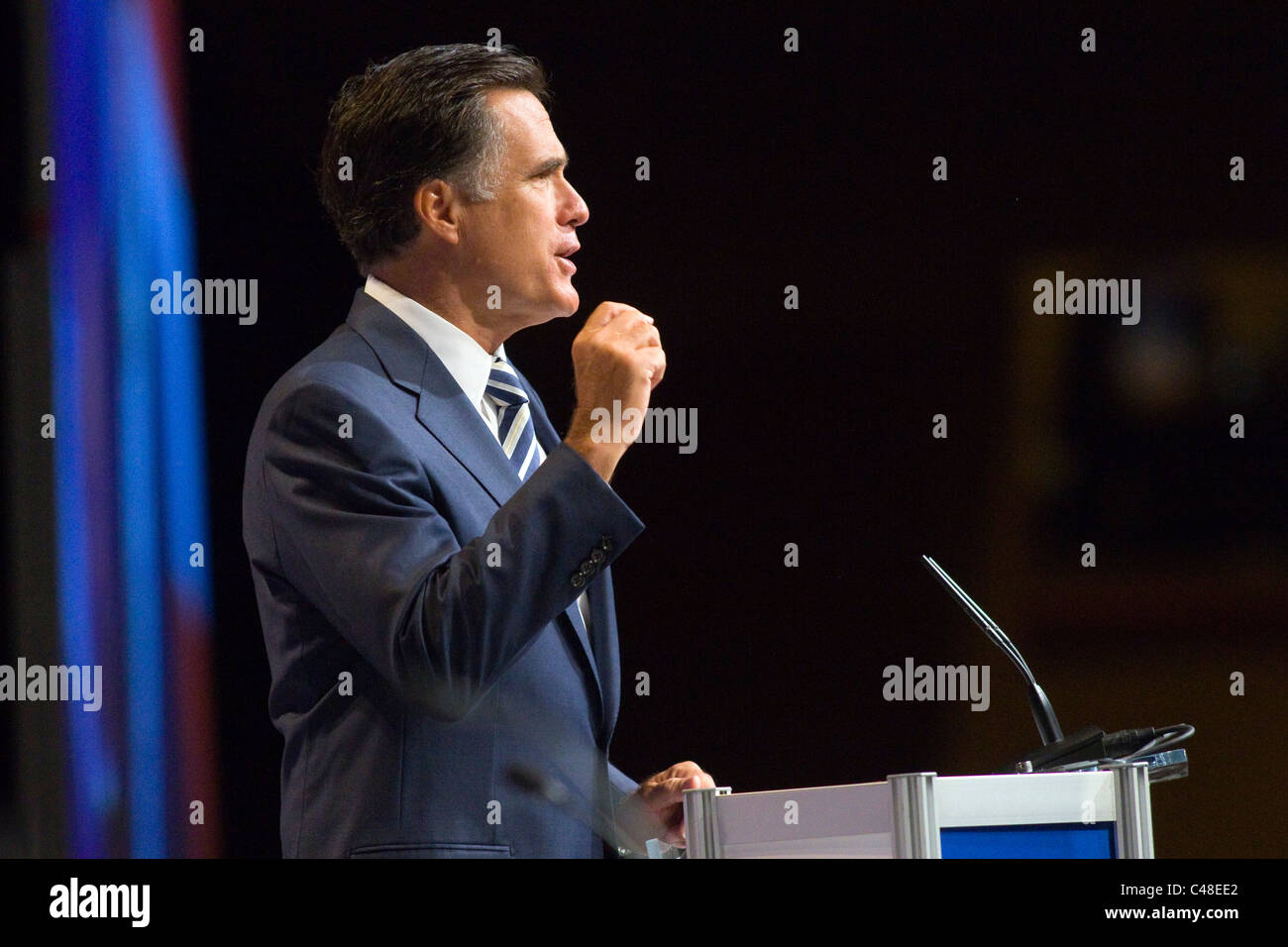 Candidato presidenziale repubblicano Mitt Romney al CPAC conferenza di Washington, DC Foto Stock