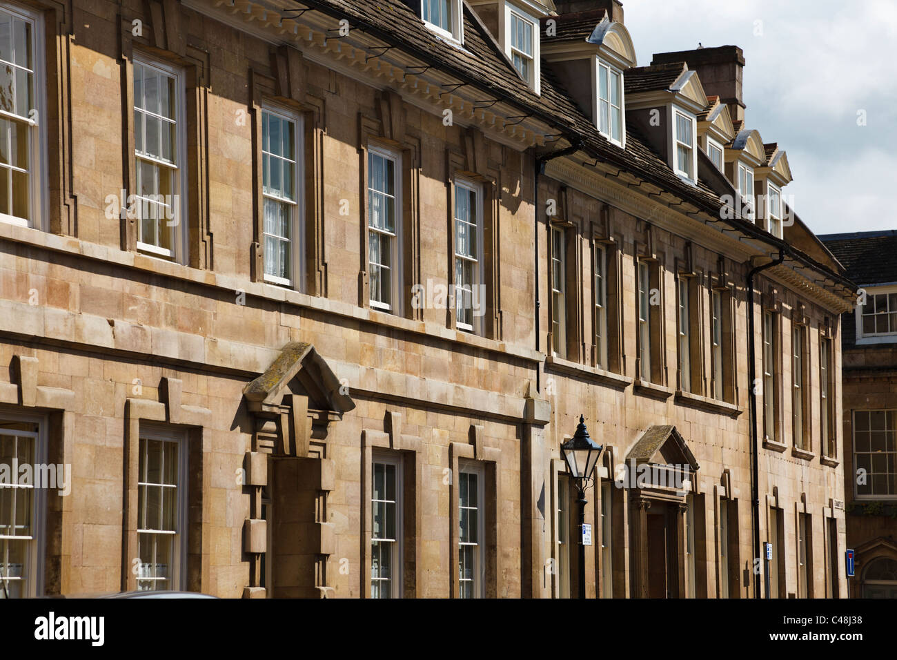 Case in stile georgiano di St Mary Street, Stamford, Lincolnshire, Inghilterra Foto Stock