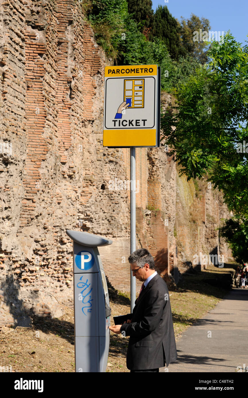 Italia, Roma, parchimetro Foto Stock