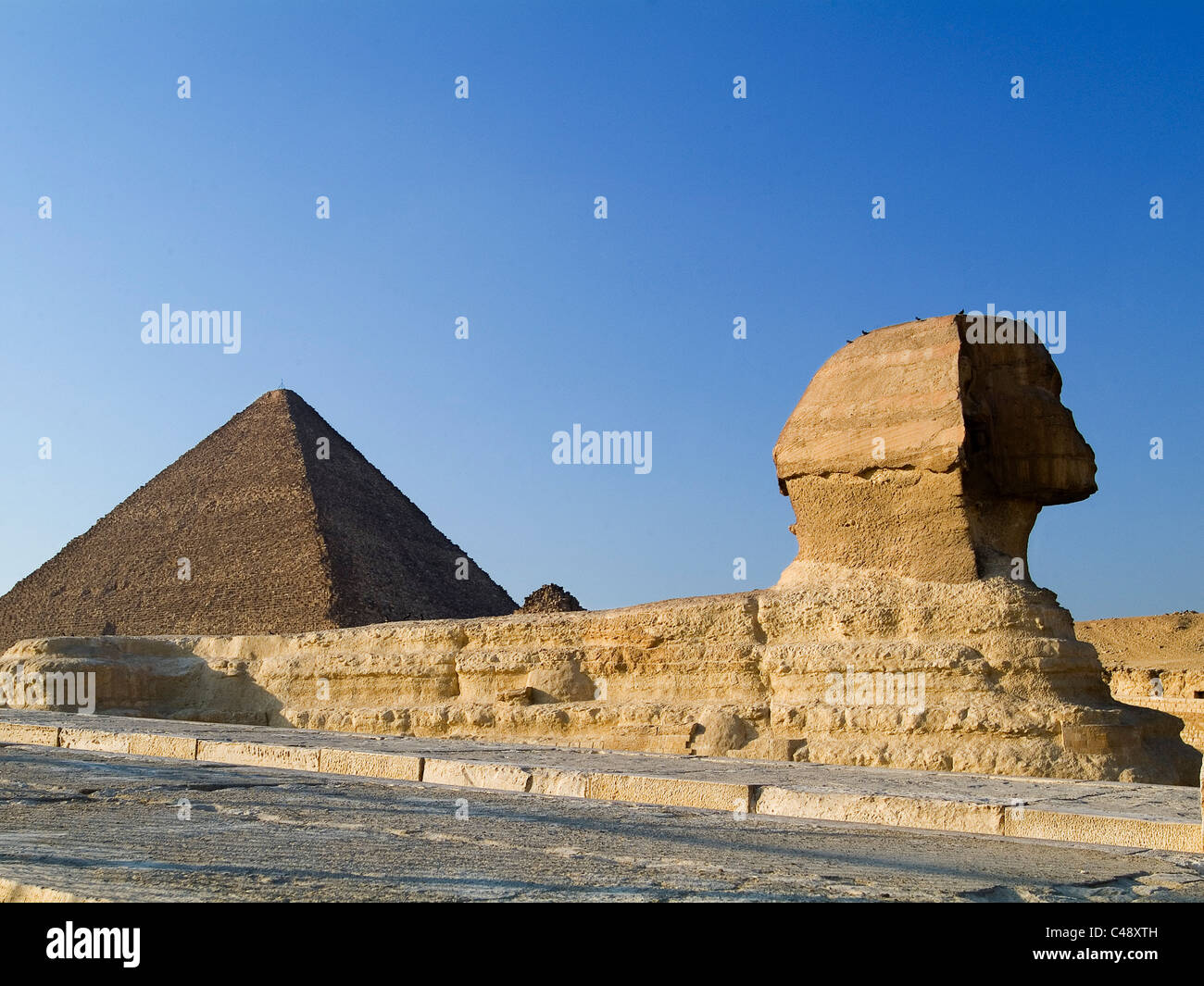 Fotografia del famos piramidi egizie e sphinx Foto Stock