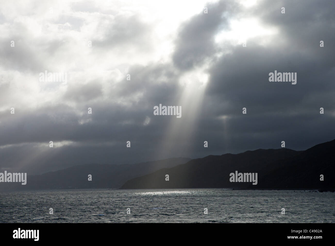 Avvicinamento dei traghetti Isola del Sud , Nuova Zelanda Foto Stock