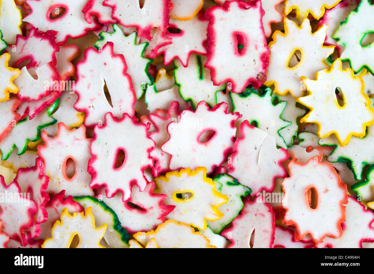 Snack indonesiano chips - kerupak Foto Stock