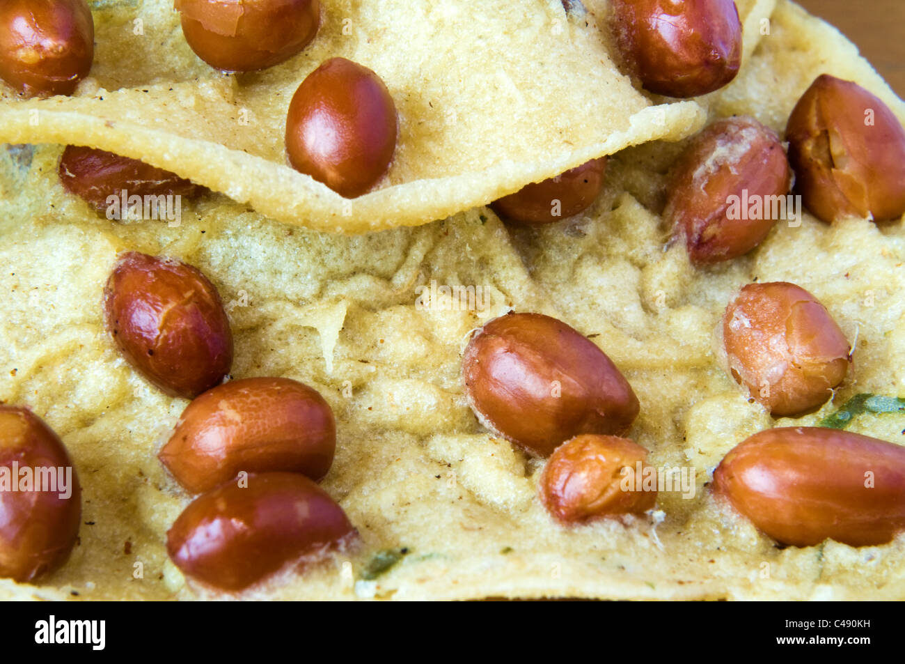 Chip di arachidi, INDONESIA Foto Stock