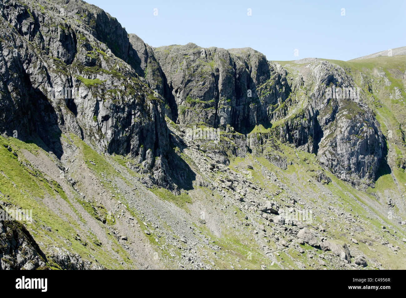 Il Cwm Idwal syncline nel Parco Nazionale di Snowdonia. Foto Stock
