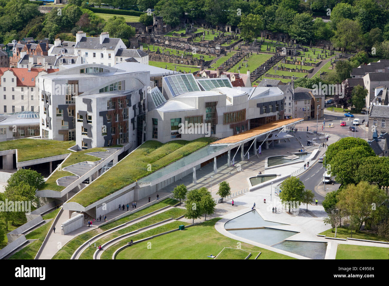 Il nuovo edificio del parlamento scozzese di Edimburgo in Scozia uffici smp Foto Stock