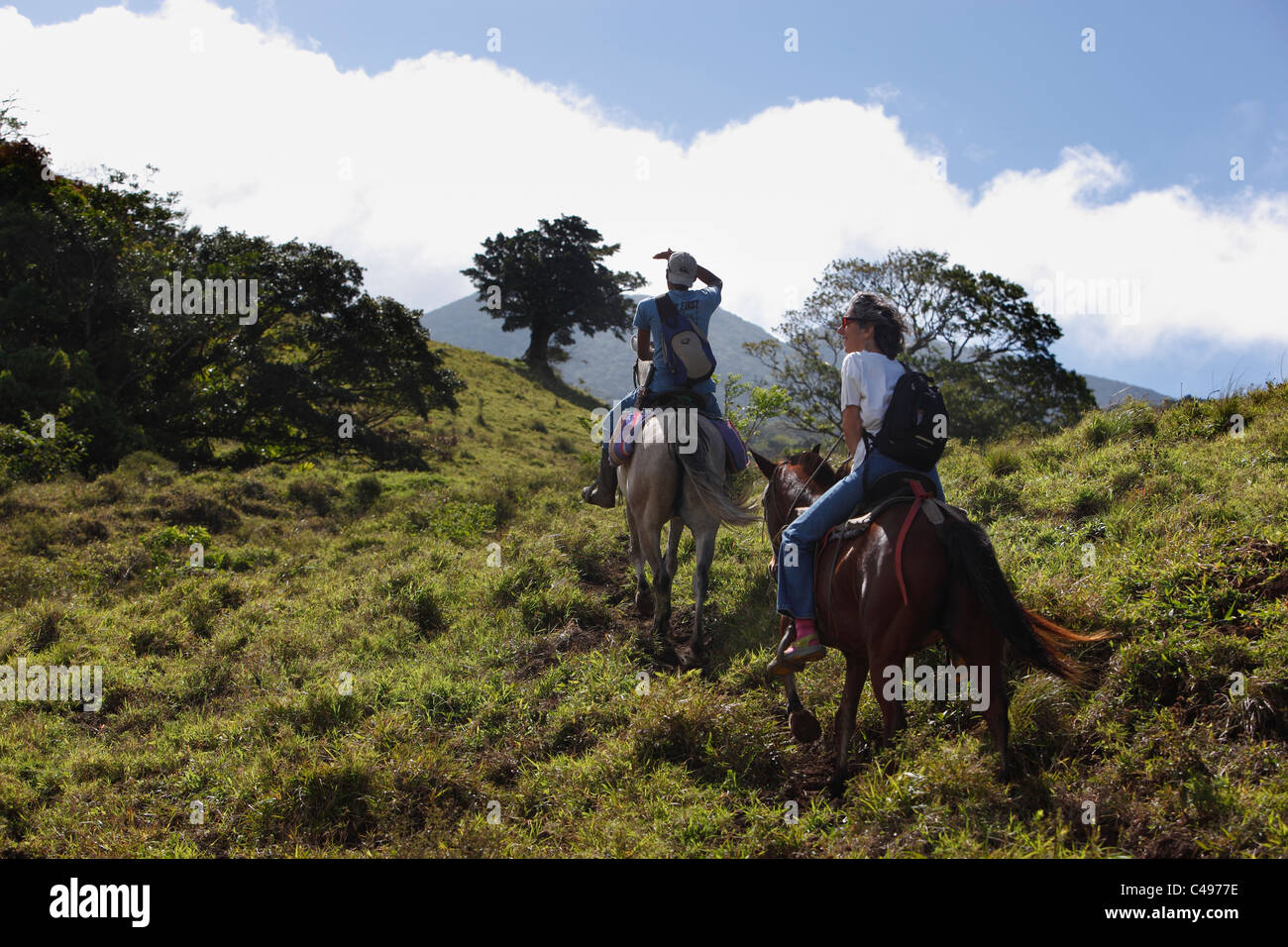 Equitazione, Gaunacaste, Costa Rica Foto Stock