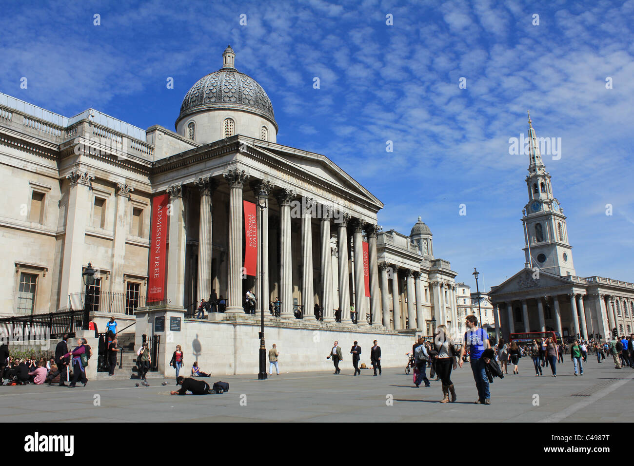 National Gallery, Trafalgar Square, Londra Foto Stock