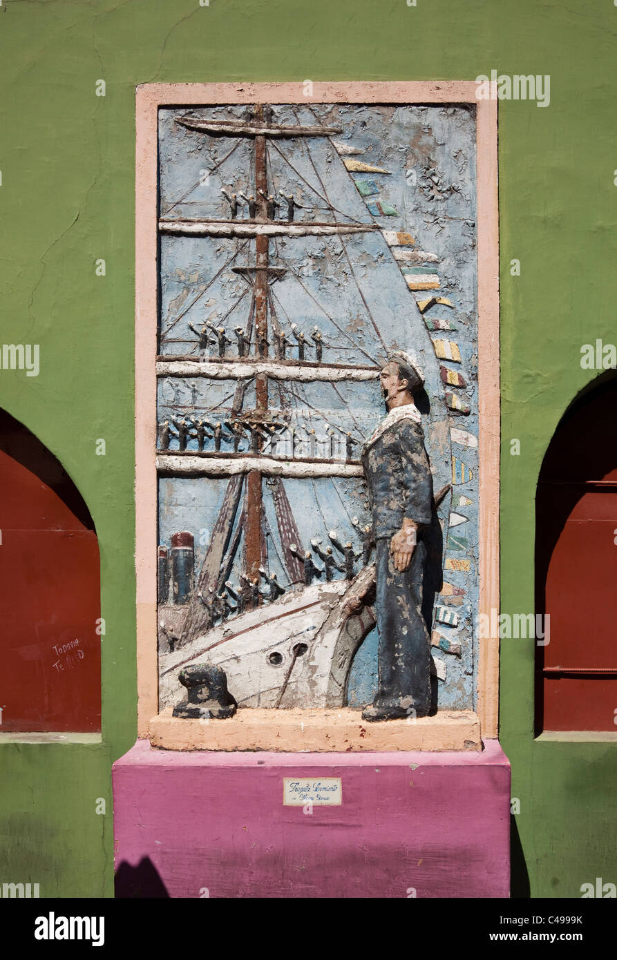 Colorfully edifici dipinti del Caminito a La Boca distretto, Buenos Aires, Argentina, Sud America. Foto Stock