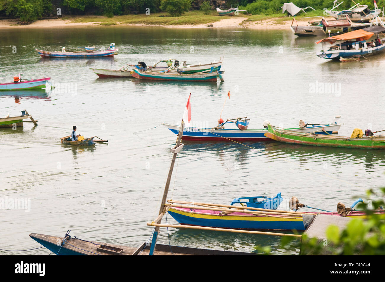 Barche da pesca pero sumba indonesia Foto Stock