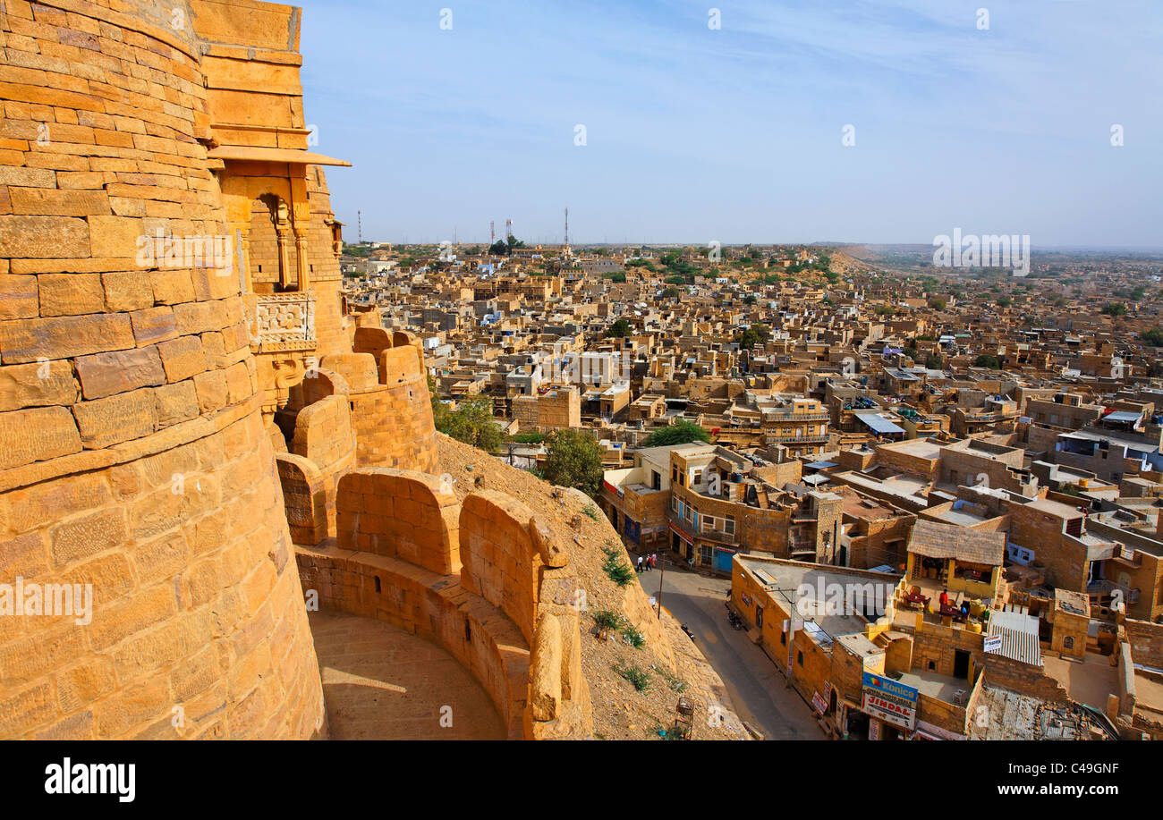 India - Rajasthan - Jaisalmer - mura di Jaisalmer Fort Foto Stock