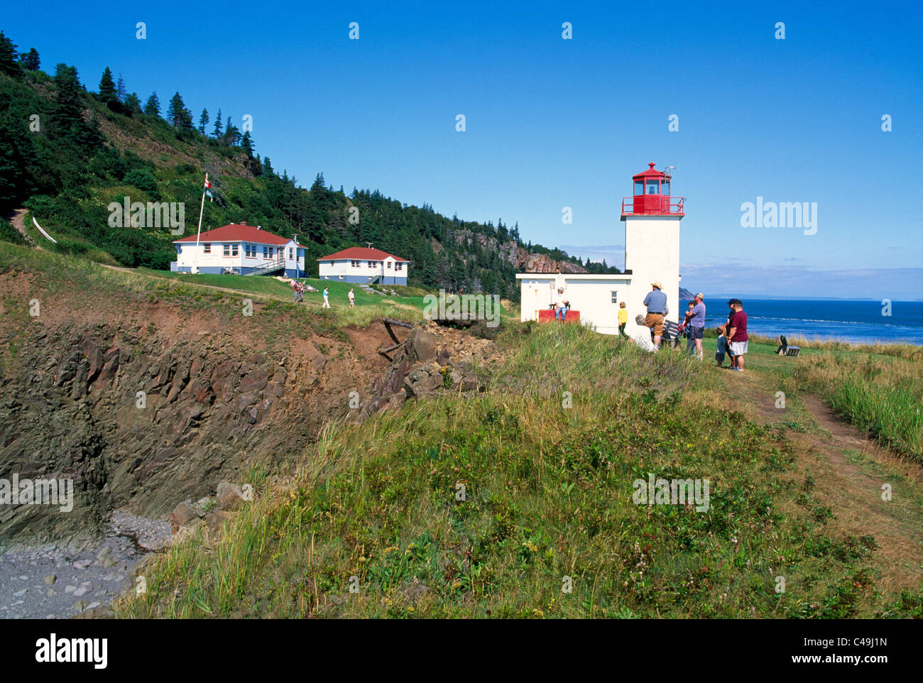 Capo d'Or, Nova Scotia, Canada - Cape d'o faro lungo la baia di Fundy e Minas Basin - Costa Est fari Foto Stock