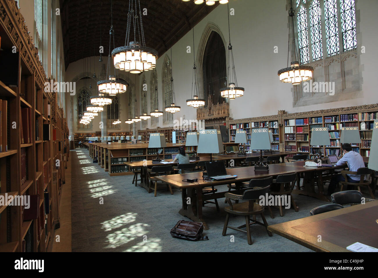 Università di Yale Sterling Biblioteca Sala lettura Foto Stock