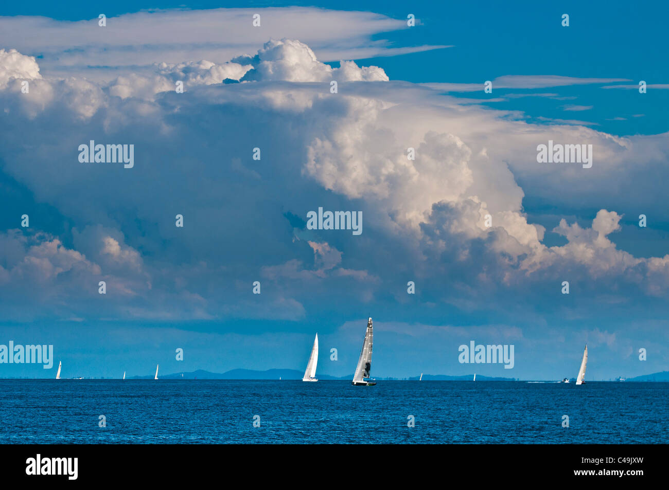 Brisbane a Gladstone yacht race, Moreton Bay, Queensland, Australia Foto Stock
