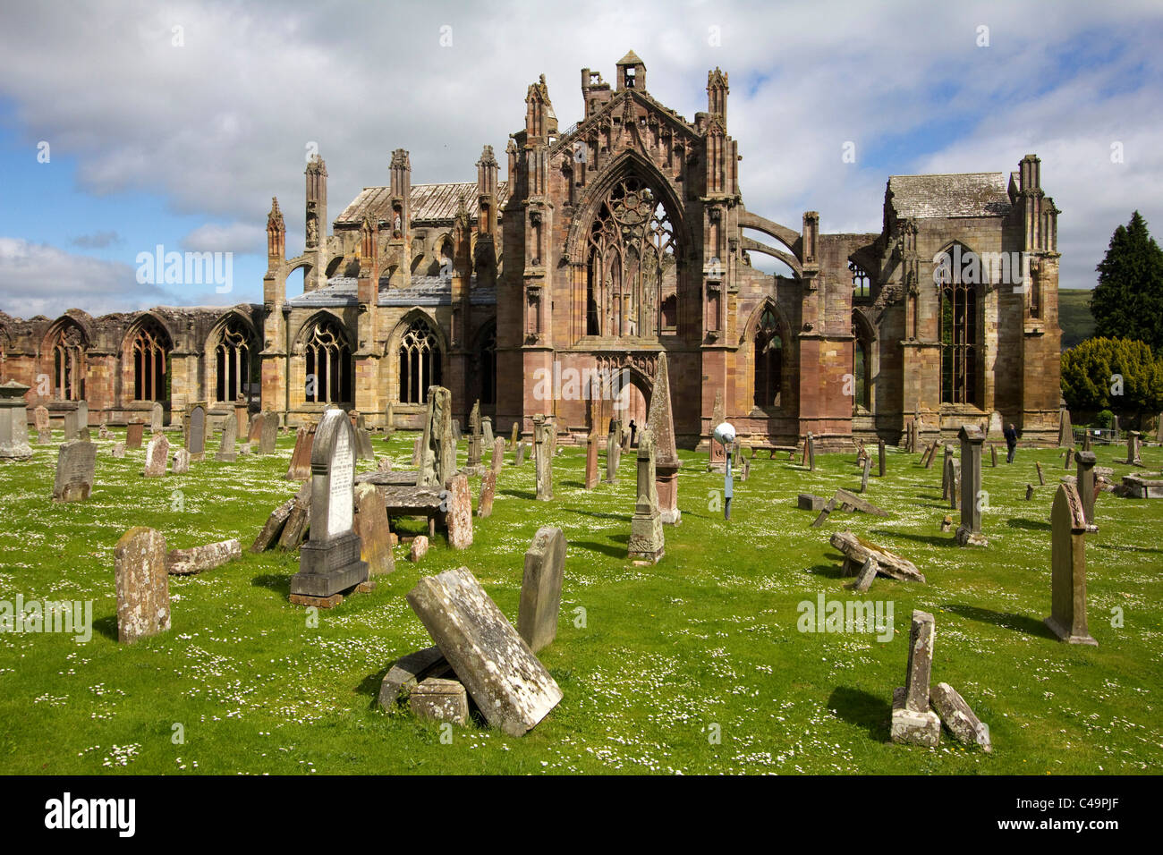 Melrose abbey rovine Scottish Borders scotland Foto Stock