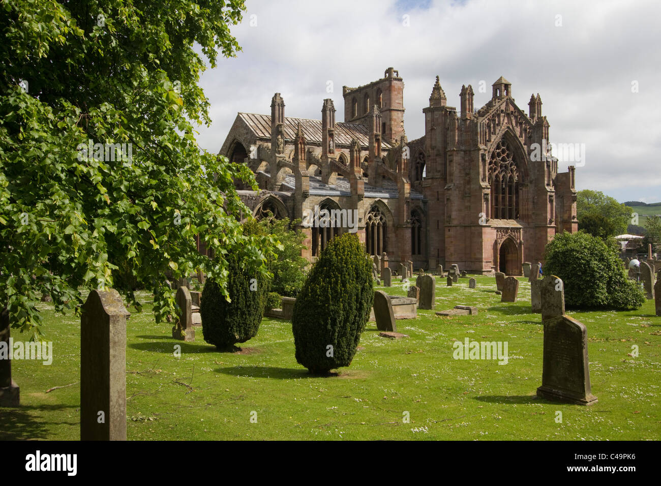 Melrose abbey rovine Scottish Borders scotland Foto Stock