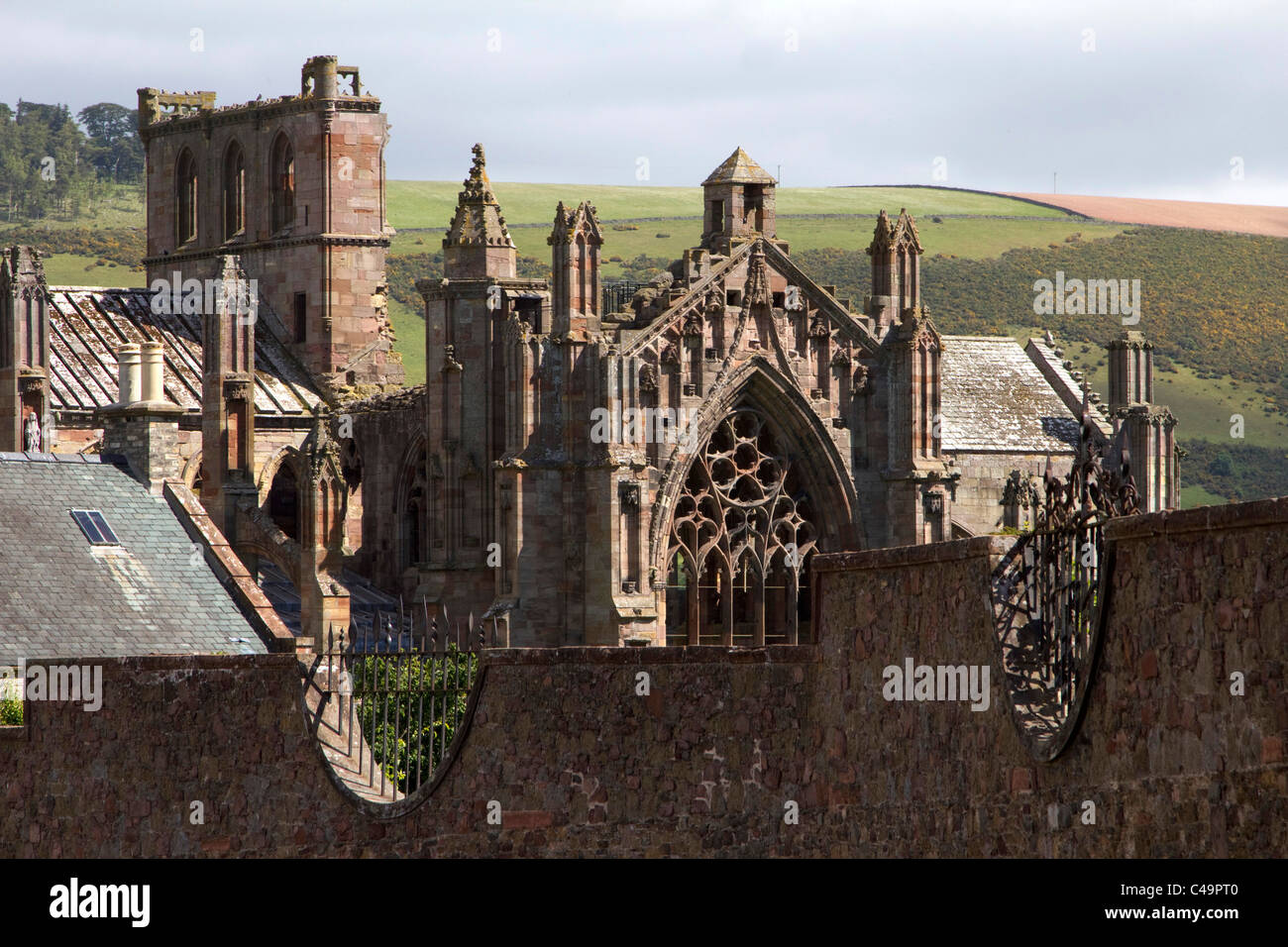 Melrose abbey rovine Scottish Borders scotland Foto Stock