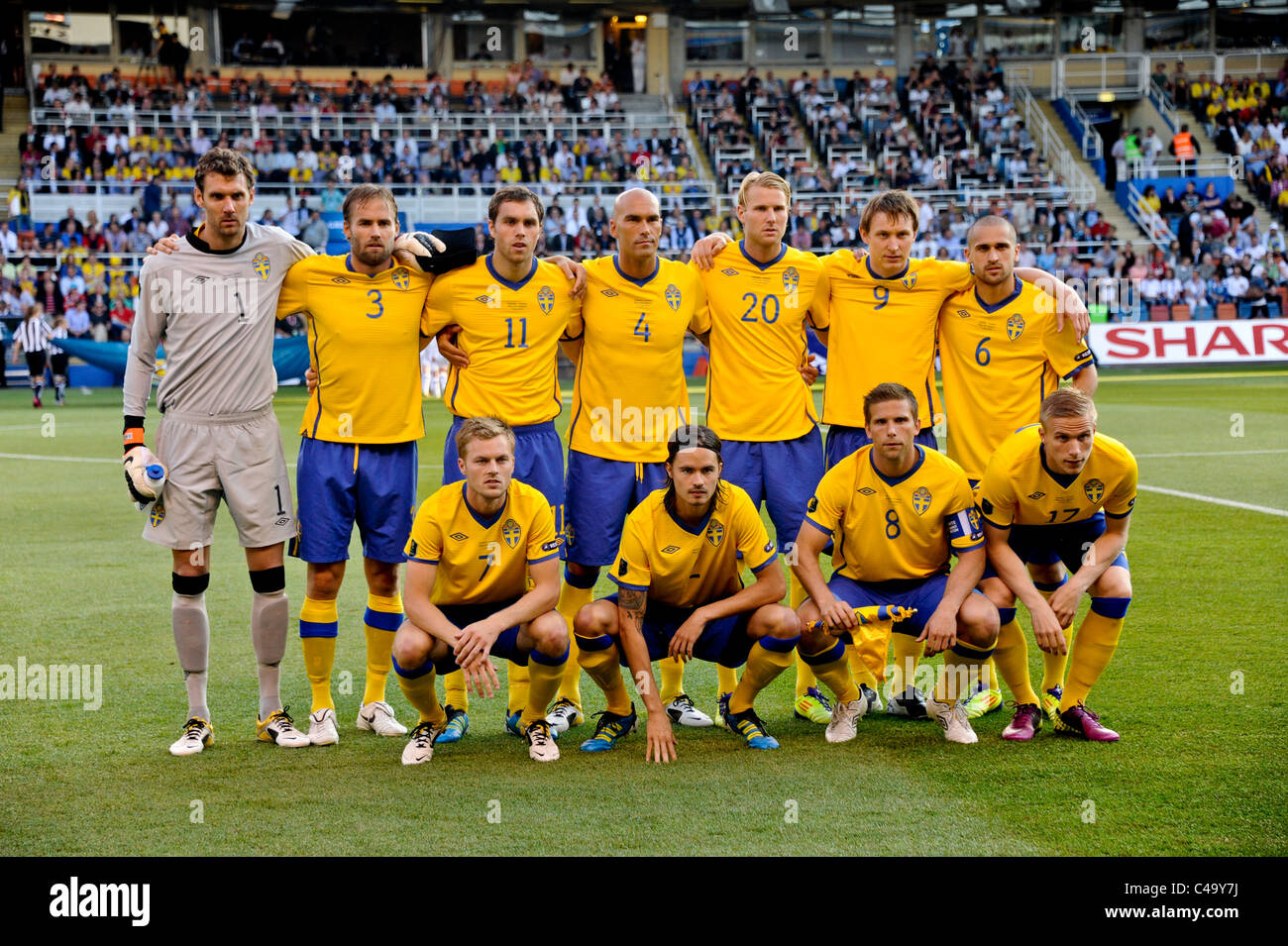Swedens team nazionale contro la Finlandia Foto Stock