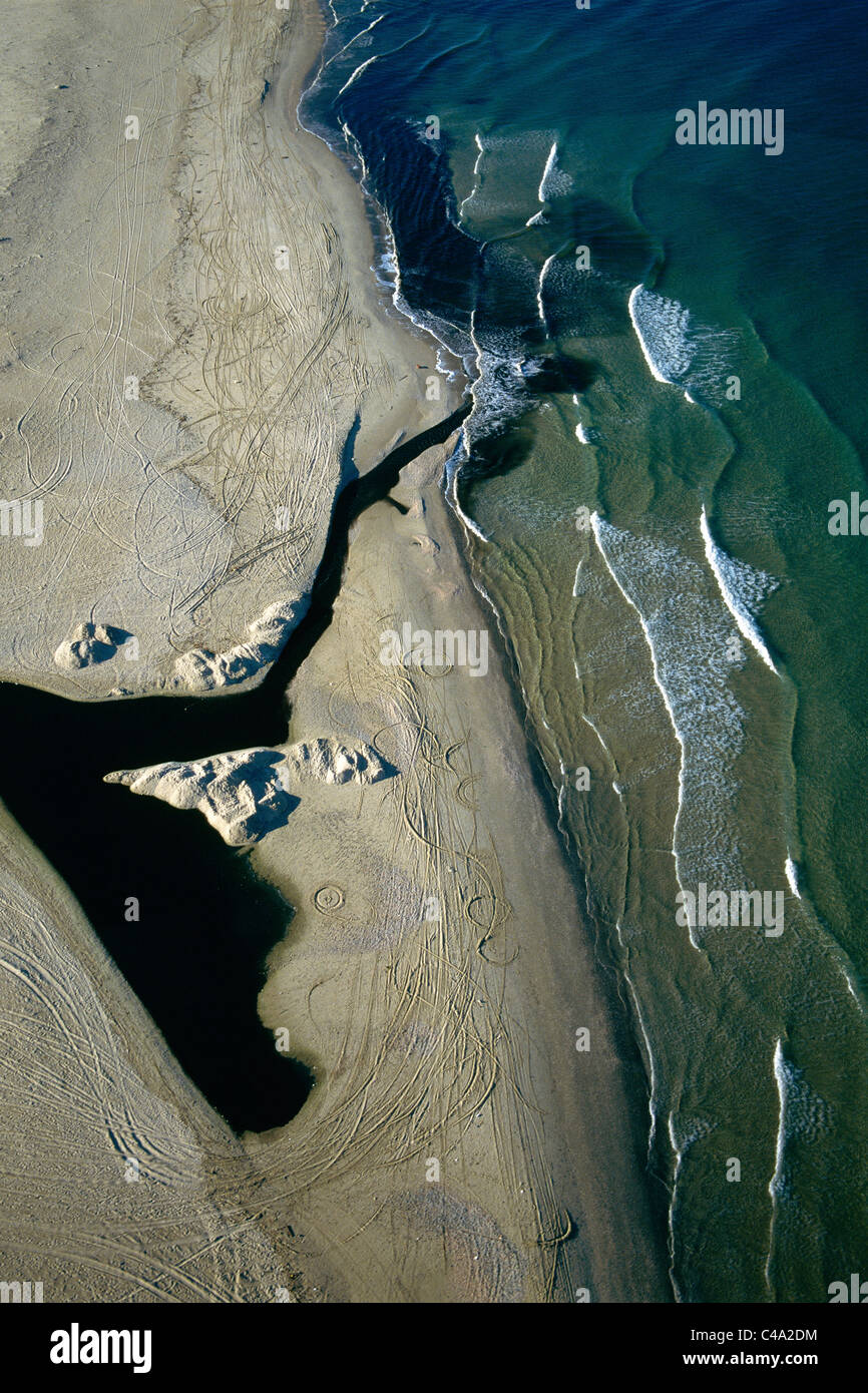 Fotografia aerea del flusso di Alexander e il mare Mediterraneo Foto Stock