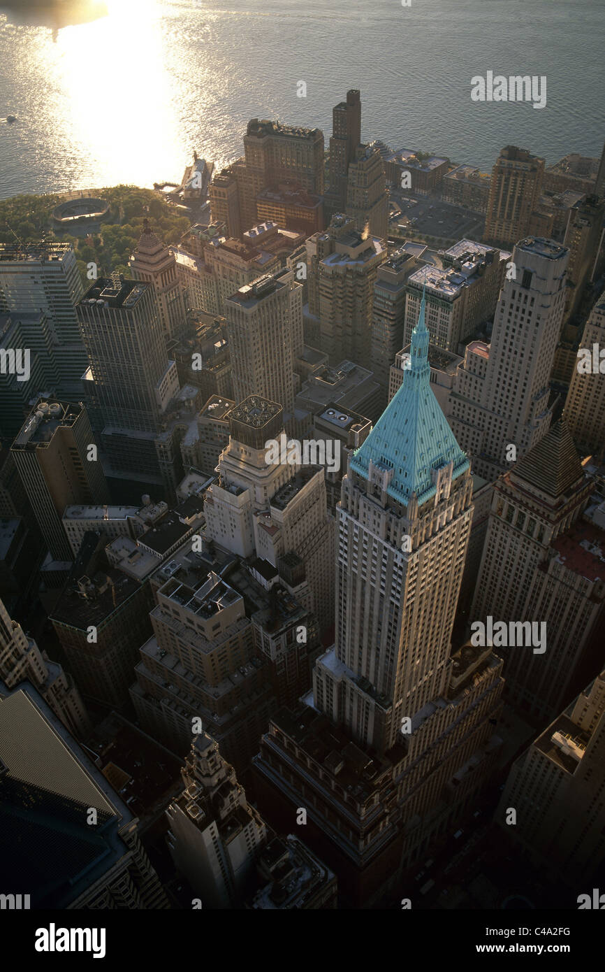 Fotografia aerea del centro cittadino di New York City negli Stati Uniti d'America Foto Stock