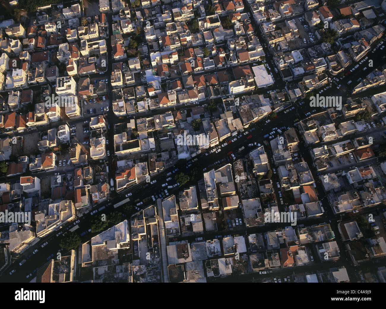 Vista astratta delle strade del sud di Tel Aviv Foto Stock
