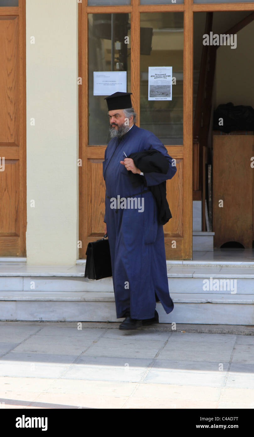 Ortodossa sacerdote cattolico in Creta, Grecia. Foto Stock