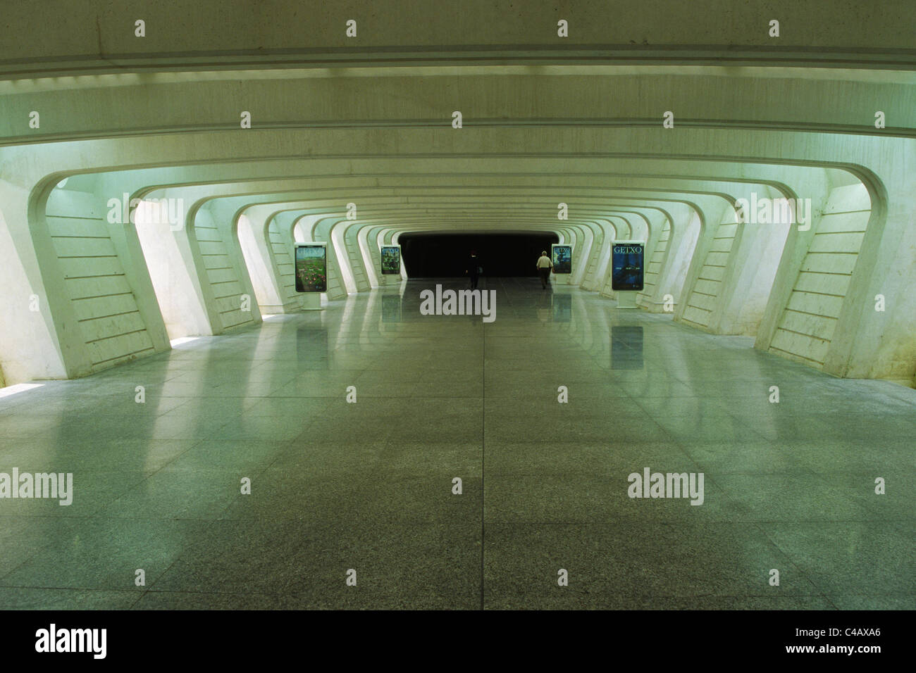Collegamento sotterraneo dal parcheggio al terminal principale di Bilbao Sondika aeroporto internazionale, Foto Stock