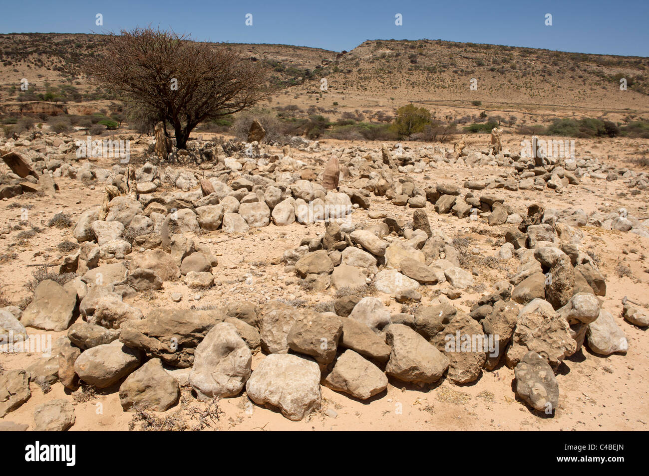 Pre-Islamic tombe vicino Berbera, il Somaliland e la Somalia Foto Stock