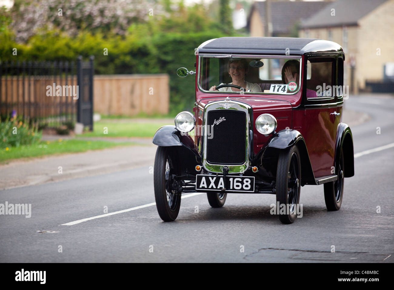 Austin 7 a Histon e Cottenham auto da rally. Cambridge Regno Unito Foto Stock
