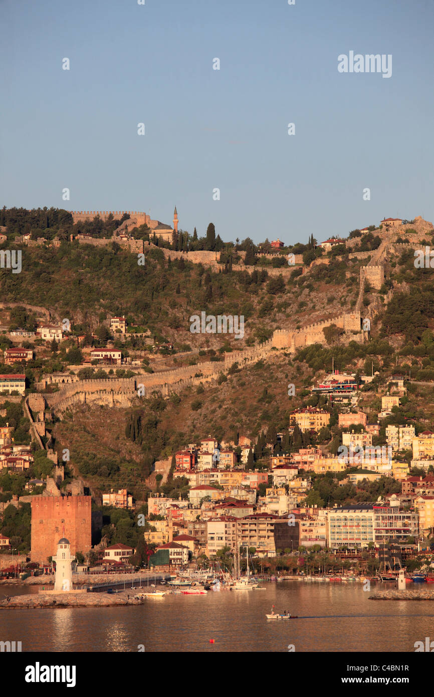 La Turchia, Alanya, Fortezza di Seljuk, skyline, Foto Stock