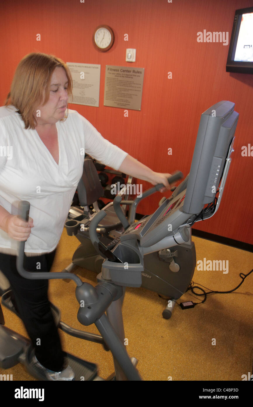 St. Saint Augustine Florida, Courtyard by Marriott, hotel hotel che alloggiano motel inn, alloggio, centro fitness, centro fitness, esercizio, macchina ellittica, effo Foto Stock