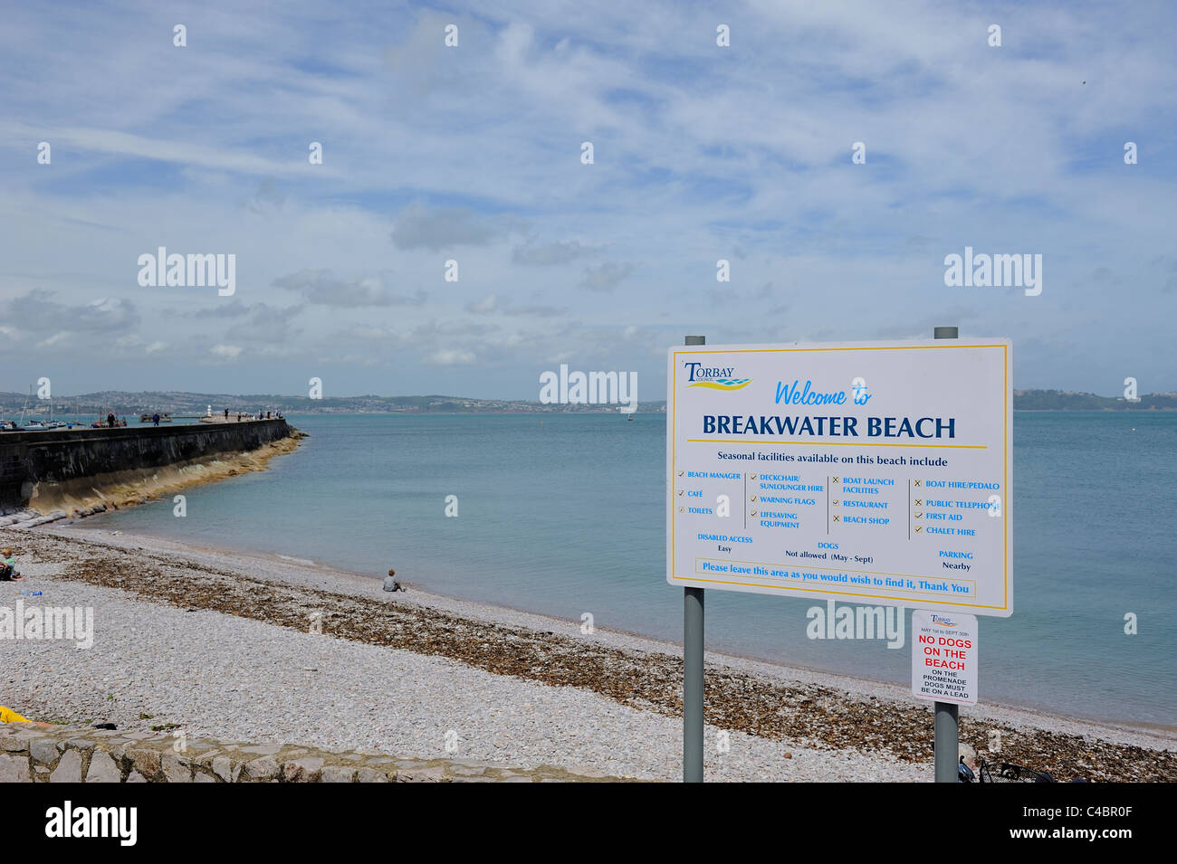 Breakwater beach brixham devon England Regno Unito Foto Stock