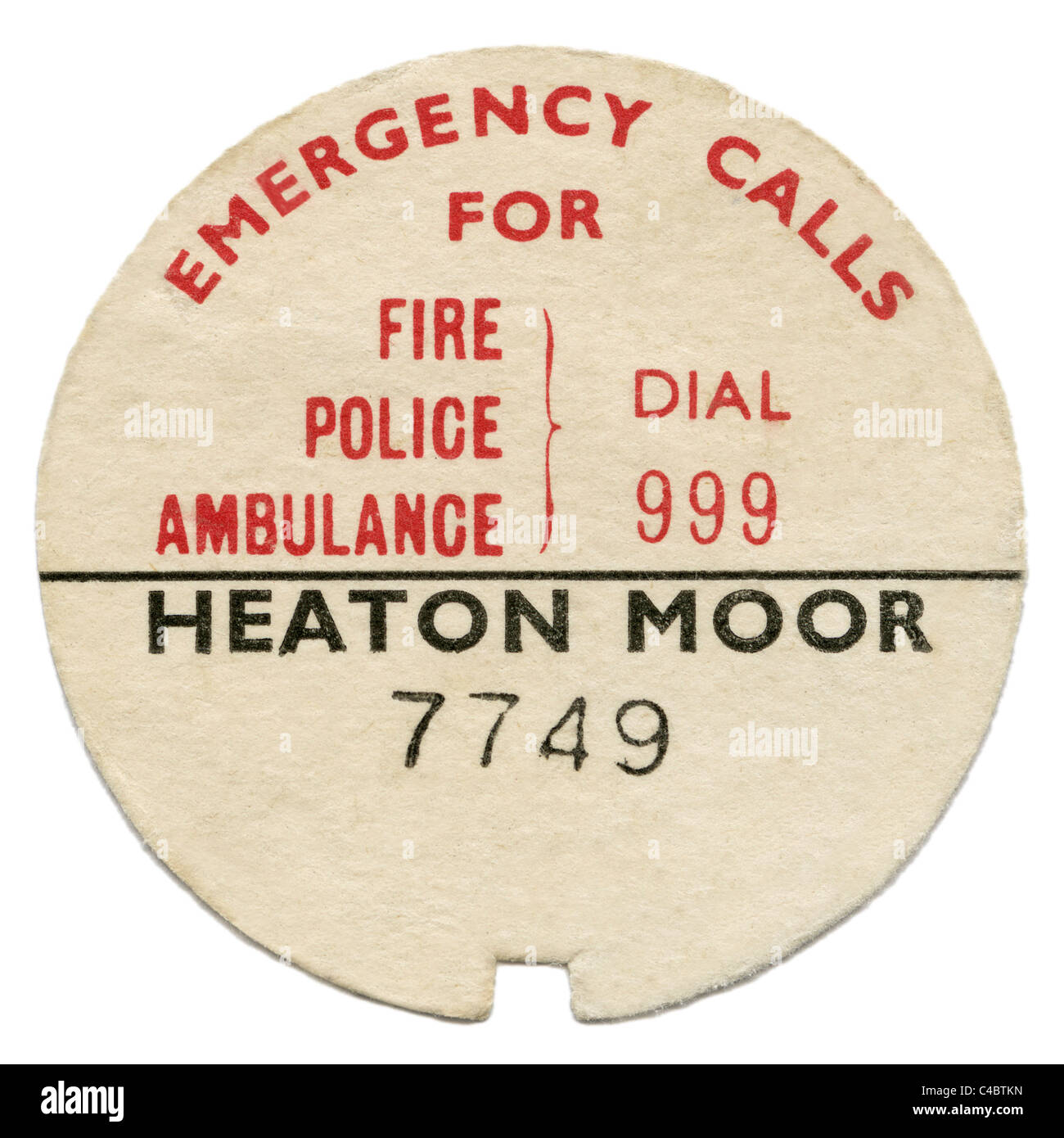 Comporre il numero di etichetta del centro da anni sessanta telefono GPO fotografati contro un puro sfondo bianco. JMH4976 Foto Stock